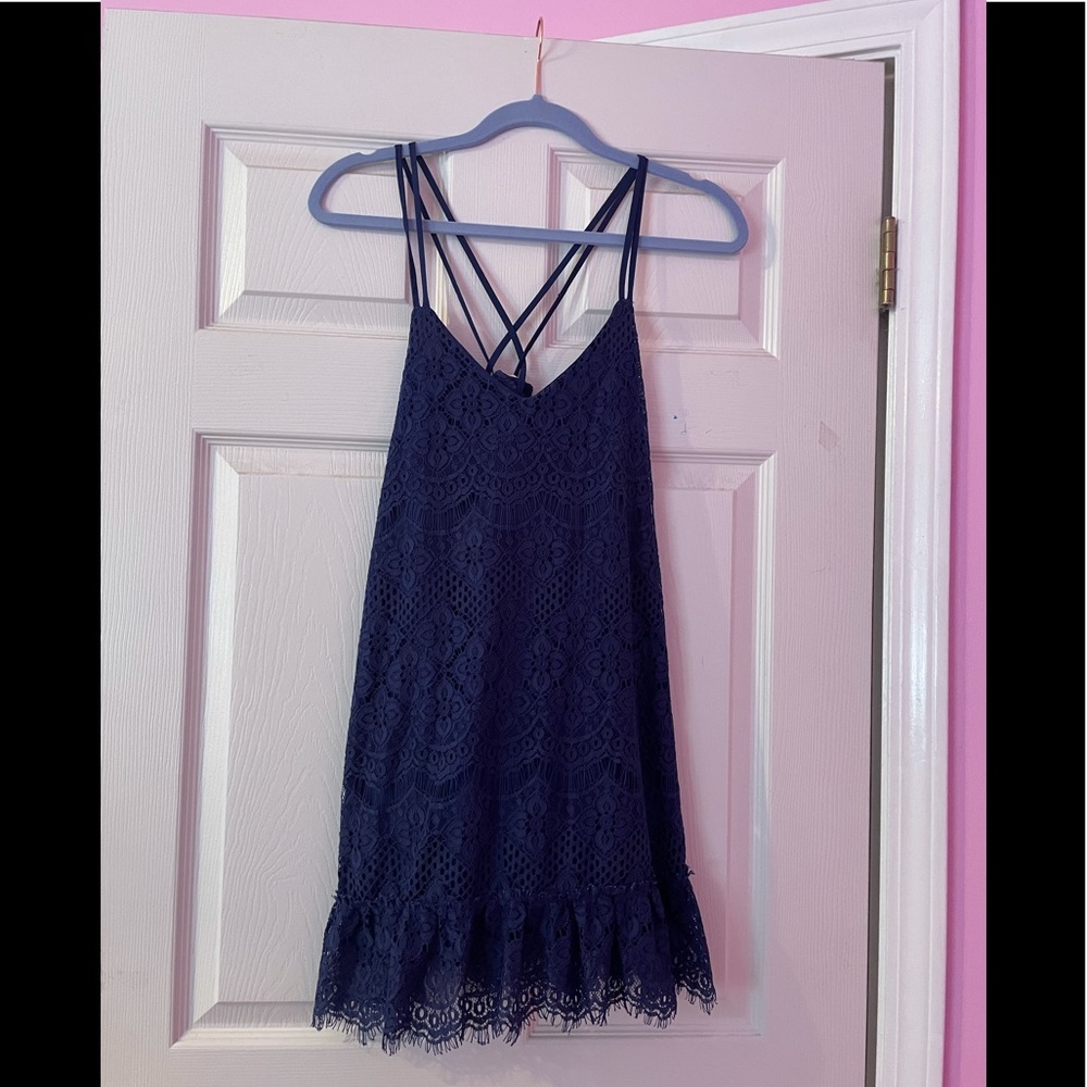 Francescas, lace dress, size small, navy